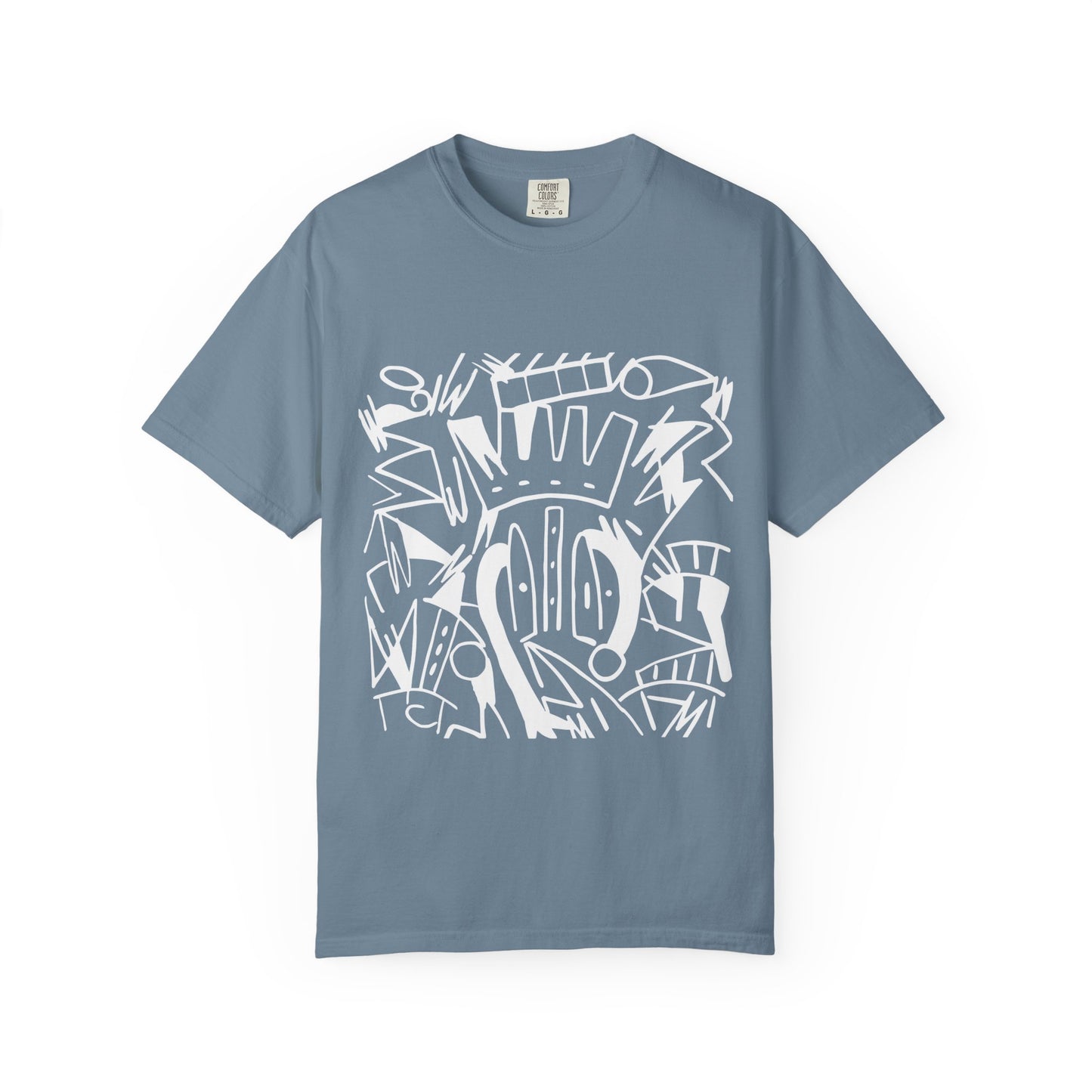 Chic Unisex Garment-Dyed T-Shirt with Abstract Art | Casual Wear, Street Style, Trendy Outfit, Summer Fashion, Gift Idea