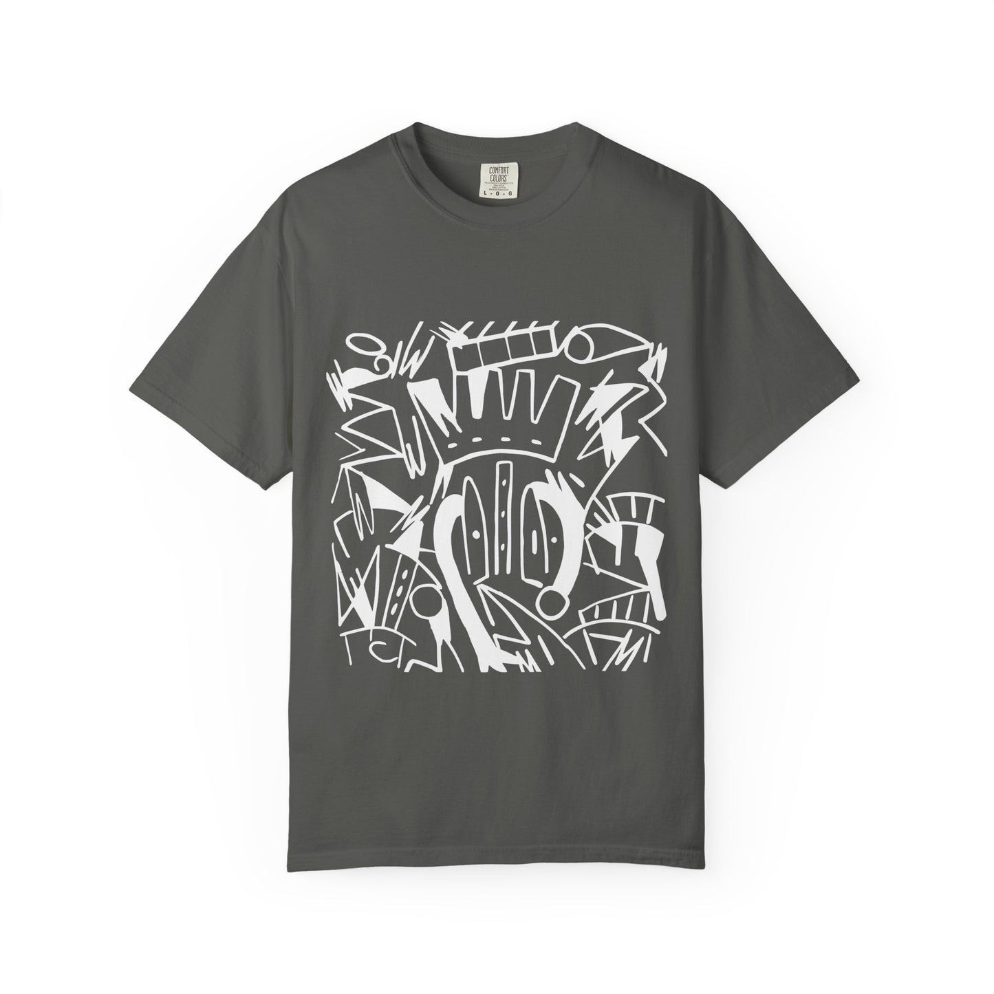 Chic Unisex Garment-Dyed T-Shirt with Abstract Art | Casual Wear, Street Style, Trendy Outfit, Summer Fashion, Gift Idea
