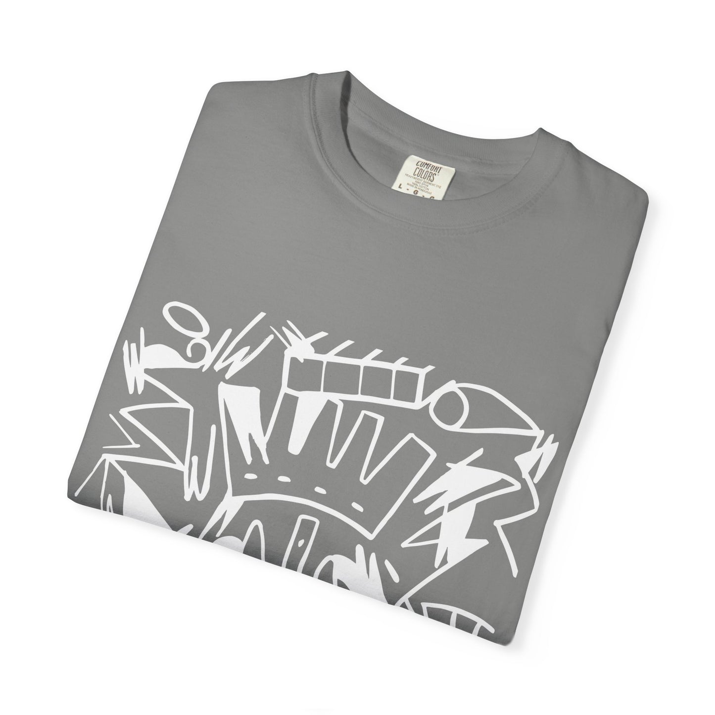 Chic Unisex Garment-Dyed T-Shirt with Abstract Art | Casual Wear, Street Style, Trendy Outfit, Summer Fashion, Gift Idea