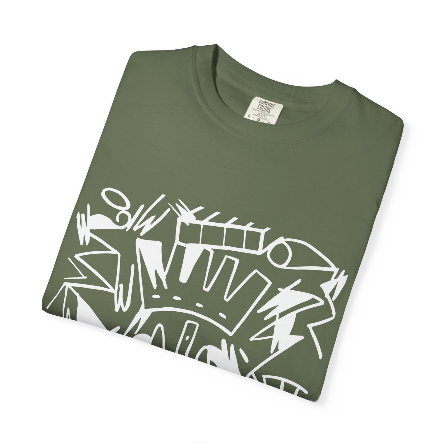 Chic Unisex Garment-Dyed T-Shirt with Abstract Art | Casual Wear, Street Style, Trendy Outfit, Summer Fashion, Gift Idea