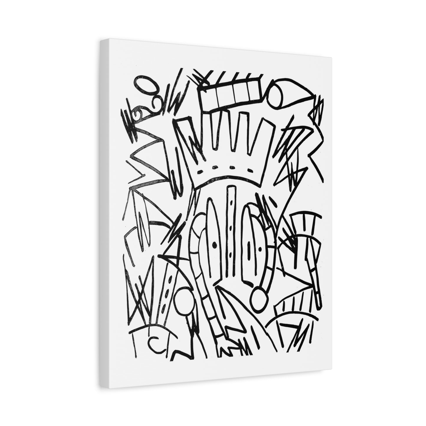Abstract Art Canvas Wall Decor, Black and White Stretched Art, Modern Home Decor, Minimalist Wall Art, Unique Gift for Art Lovers