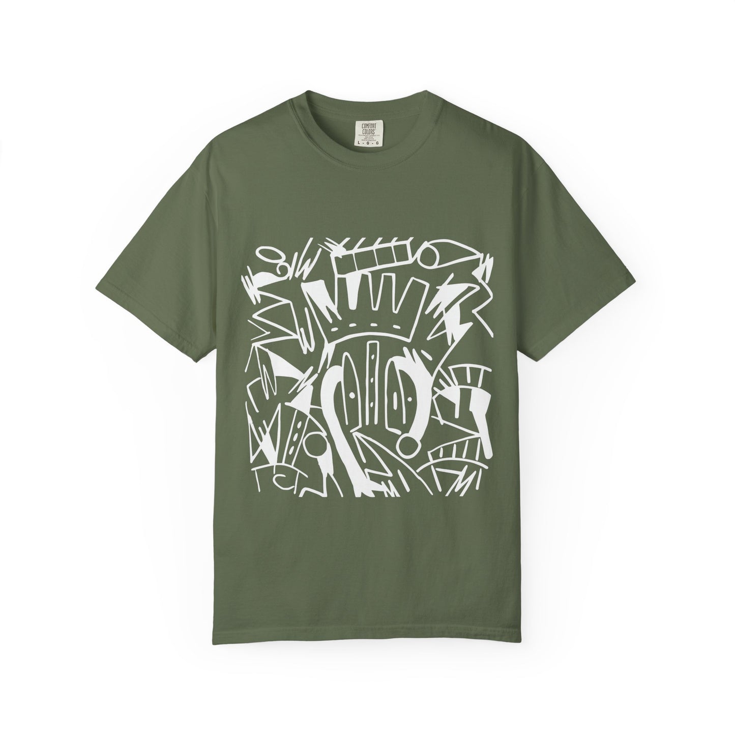 Chic Unisex Garment-Dyed T-Shirt with Abstract Art | Casual Wear, Street Style, Trendy Outfit, Summer Fashion, Gift Idea
