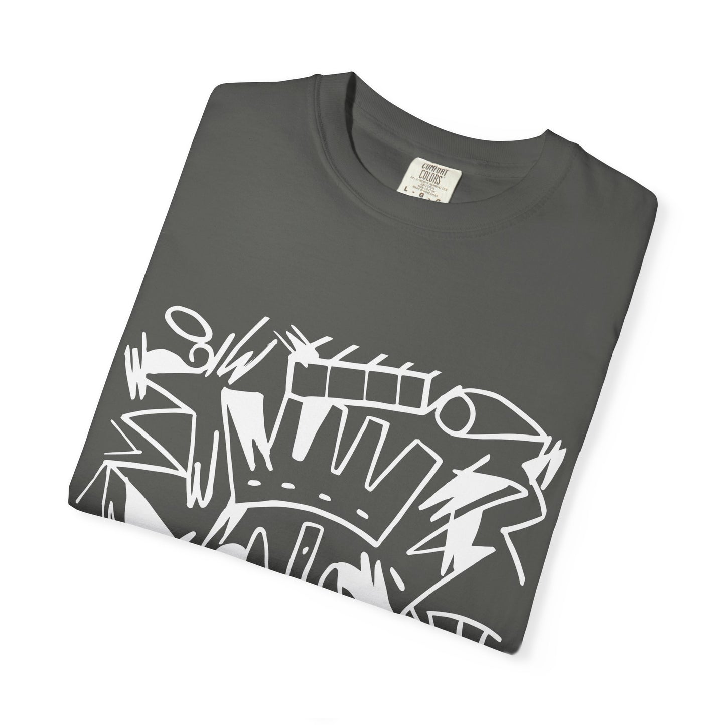 Chic Unisex Garment-Dyed T-Shirt with Abstract Art | Casual Wear, Street Style, Trendy Outfit, Summer Fashion, Gift Idea