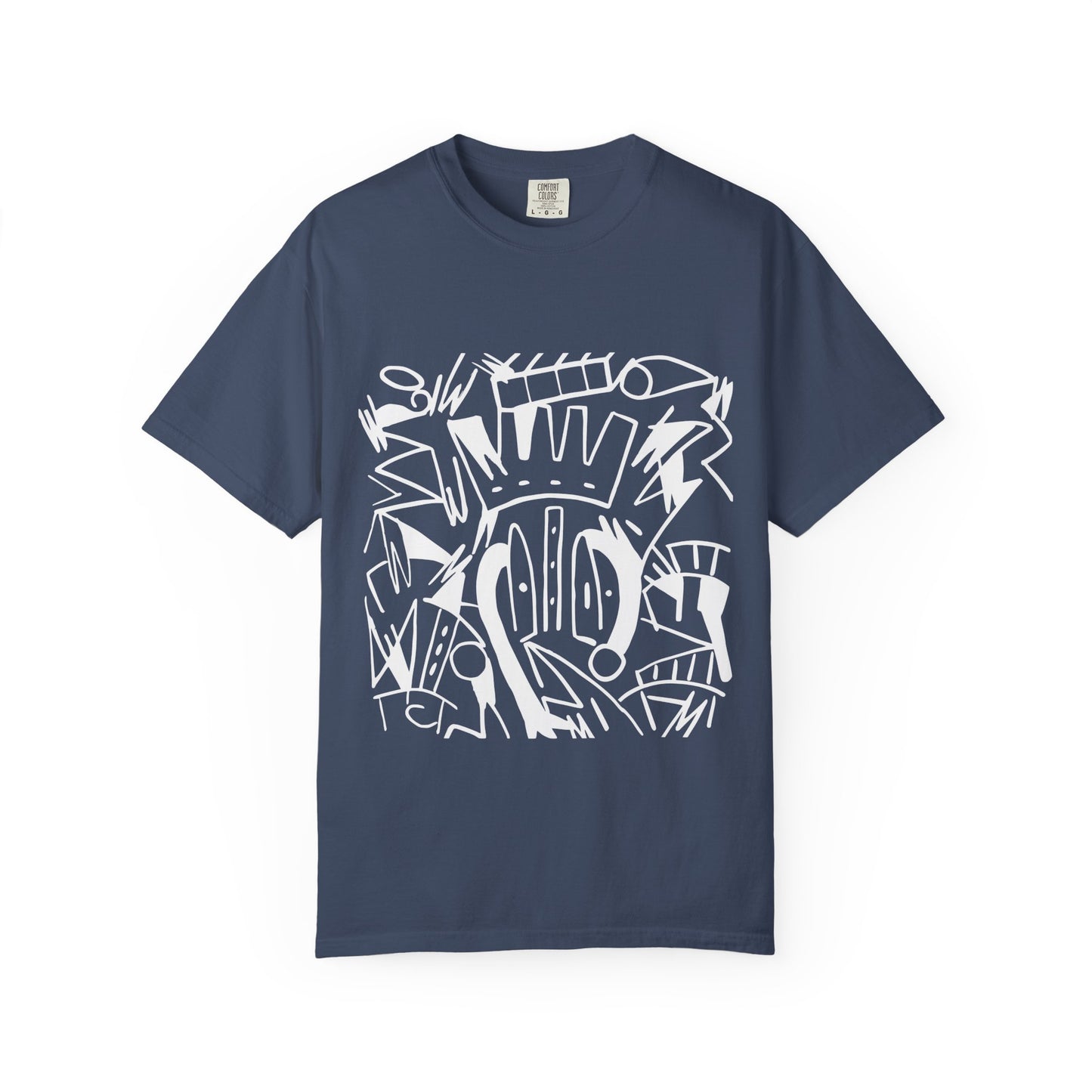 Chic Unisex Garment-Dyed T-Shirt with Abstract Art | Casual Wear, Street Style, Trendy Outfit, Summer Fashion, Gift Idea