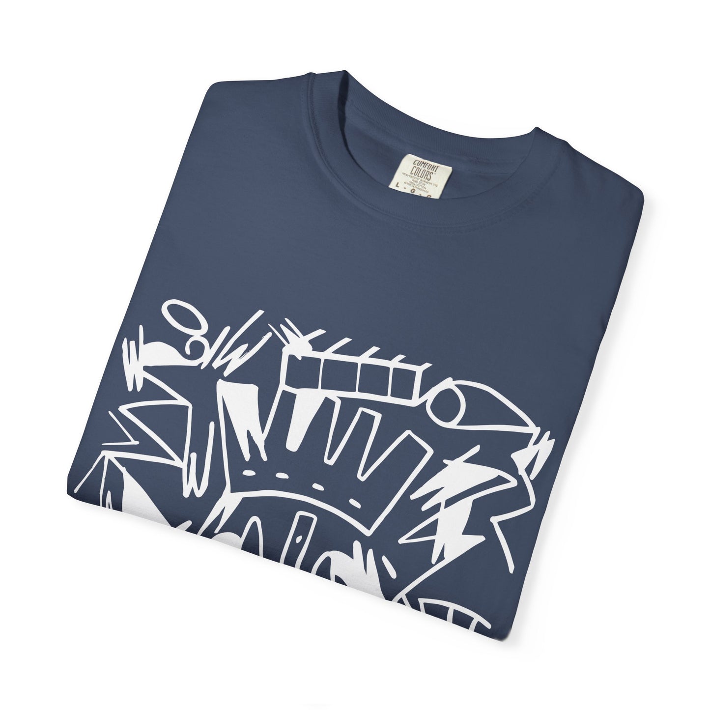 Chic Unisex Garment-Dyed T-Shirt with Abstract Art | Casual Wear, Street Style, Trendy Outfit, Summer Fashion, Gift Idea