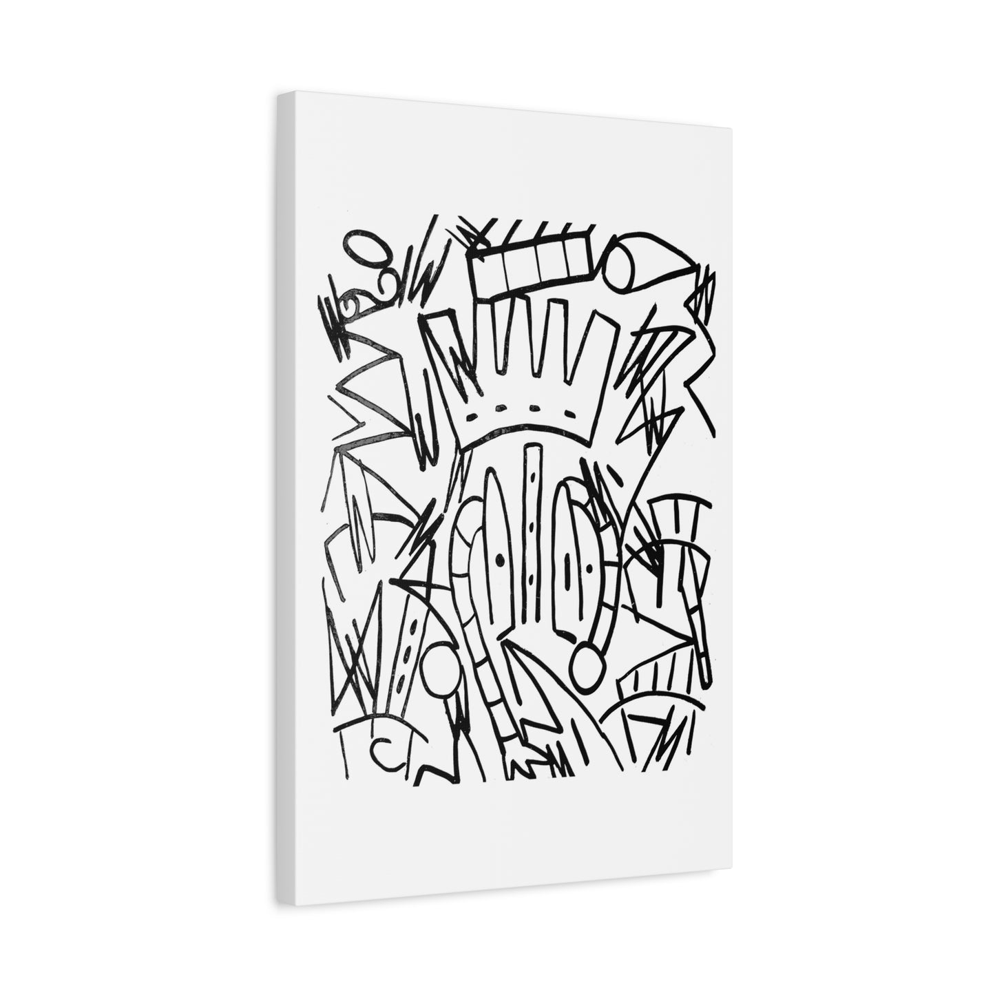 Abstract Art Canvas Wall Decor, Black and White Stretched Art, Modern Home Decor, Minimalist Wall Art, Unique Gift for Art Lovers