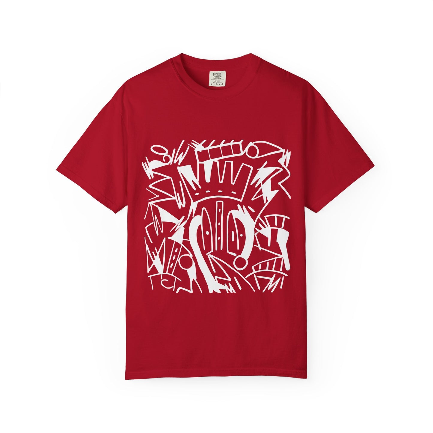 Chic Unisex Garment-Dyed T-Shirt with Abstract Art | Casual Wear, Street Style, Trendy Outfit, Summer Fashion, Gift Idea