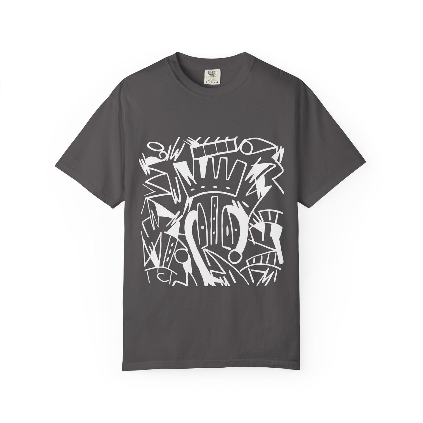 Chic Unisex Garment-Dyed T-Shirt with Abstract Art | Casual Wear, Street Style, Trendy Outfit, Summer Fashion, Gift Idea