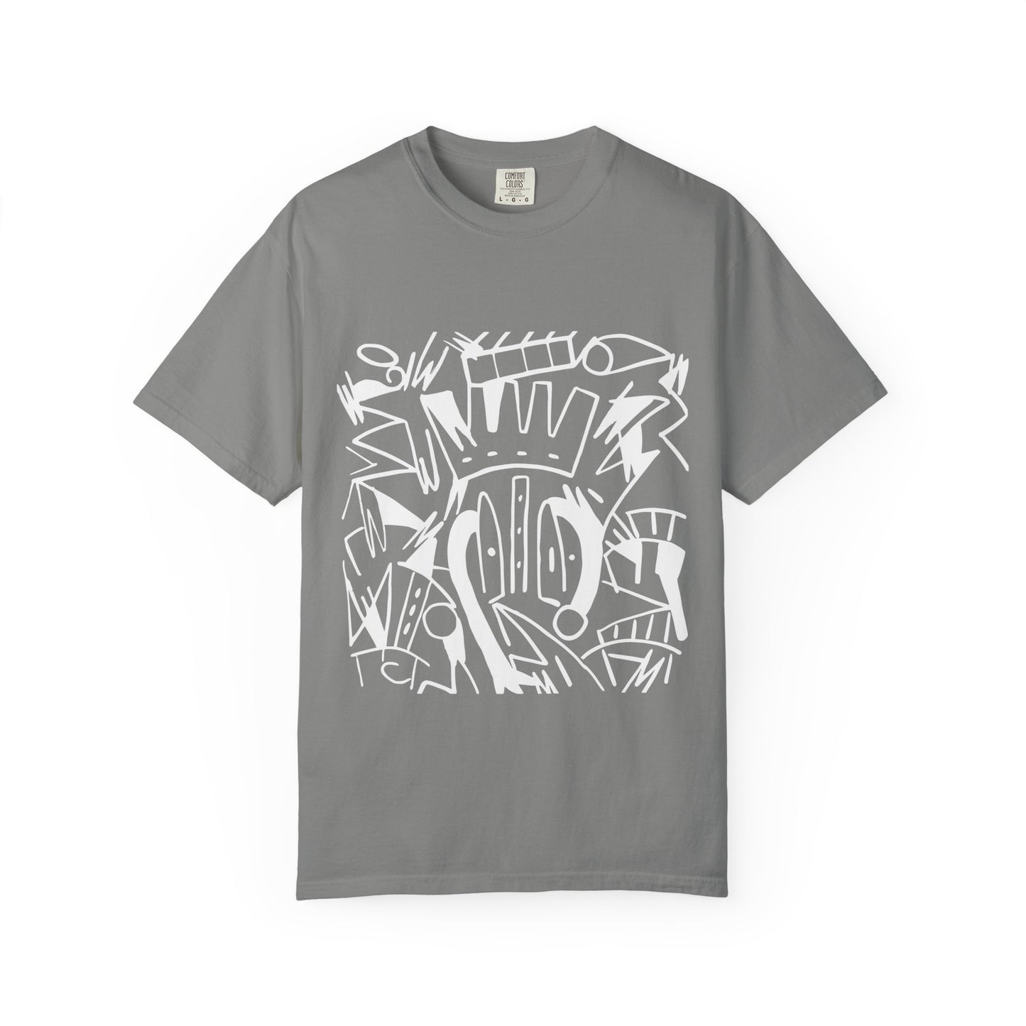 Chic Unisex Garment-Dyed T-Shirt with Abstract Art | Casual Wear, Street Style, Trendy Outfit, Summer Fashion, Gift Idea