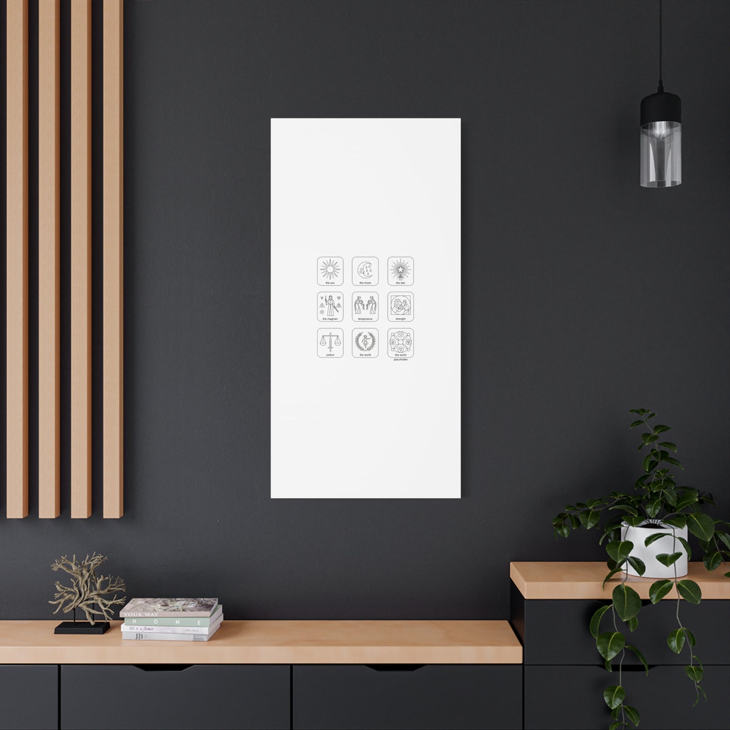 Minimal Tarot Icon Grid Canvas | Monochrome Icon Set, System Design