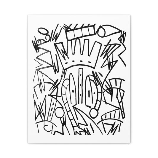 Abstract Art Canvas Wall Decor, Black and White Stretched Art, Modern Home Decor, Minimalist Wall Art, Unique Gift for Art Lovers