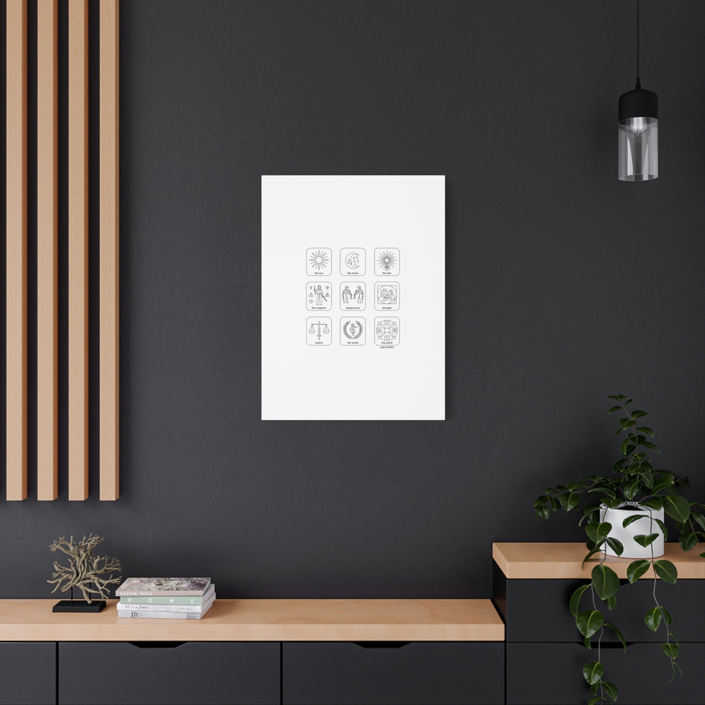 Minimal Tarot Icon Grid Canvas | Monochrome Icon Set, System Design
