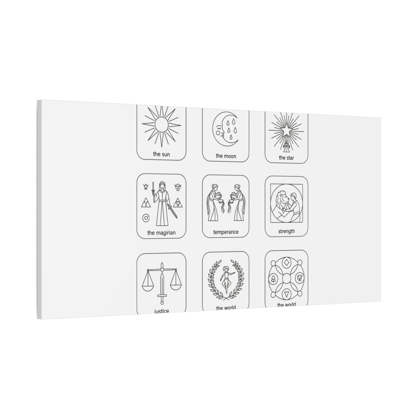 Minimal Tarot Icon Grid Canvas | Monochrome Icon Set, System Design