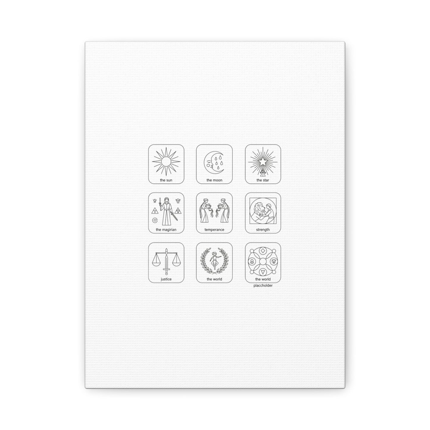 Minimal Tarot Icon Grid Canvas | Monochrome Icon Set, System Design