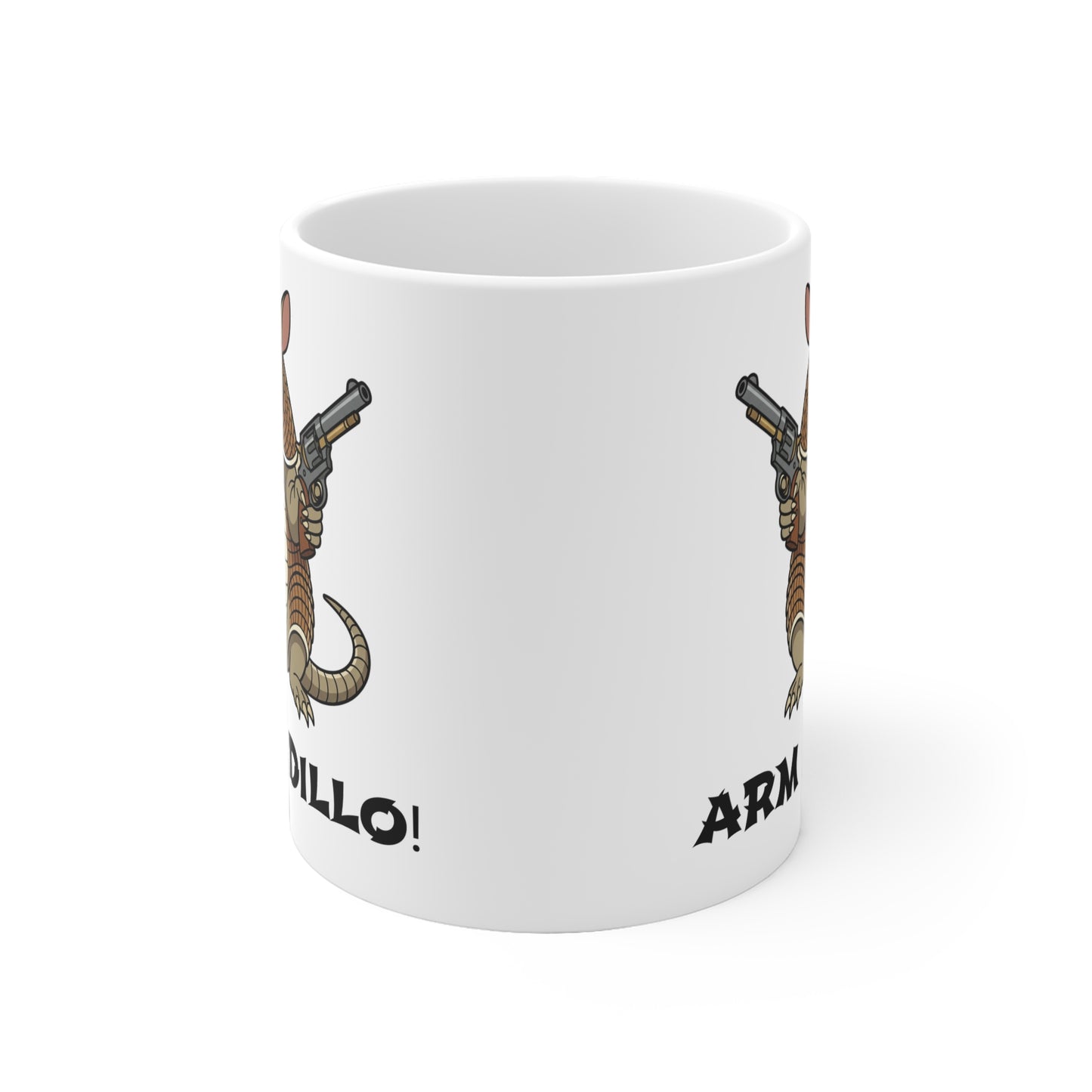 'Arm a Dillo!' Funny Armadillo With Guns Animal Coffee Cup Mug Gift For Texans