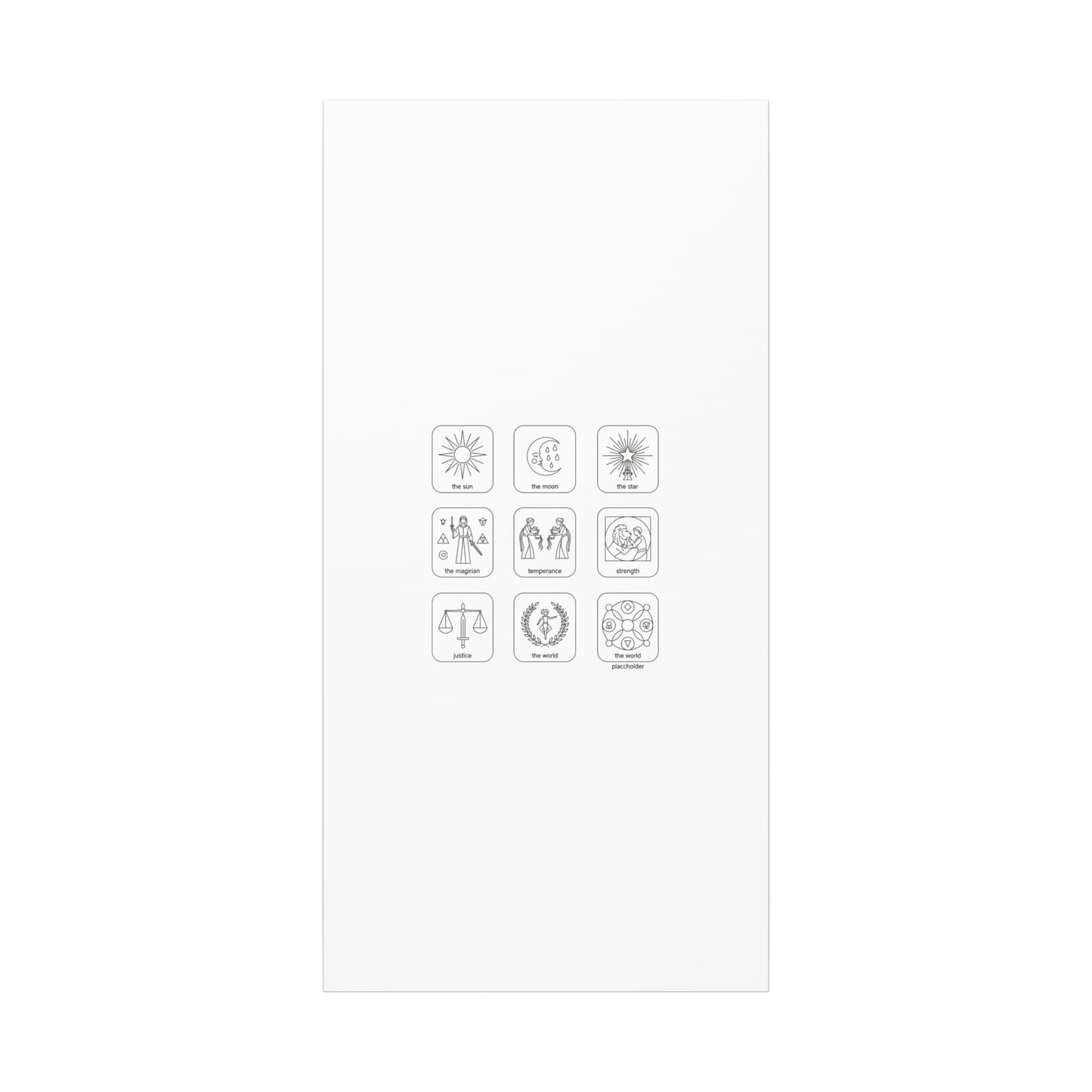Minimal Tarot Icon Grid Canvas | Monochrome Icon Set, System Design