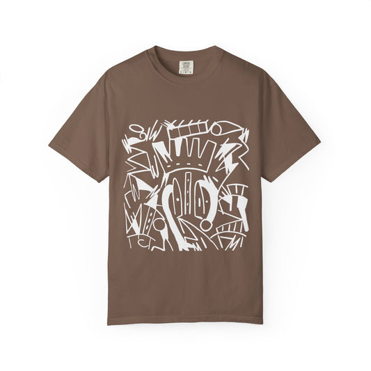 Chic Unisex Garment-Dyed T-Shirt with Abstract Art | Casual Wear, Street Style, Trendy Outfit, Summer Fashion, Gift Idea