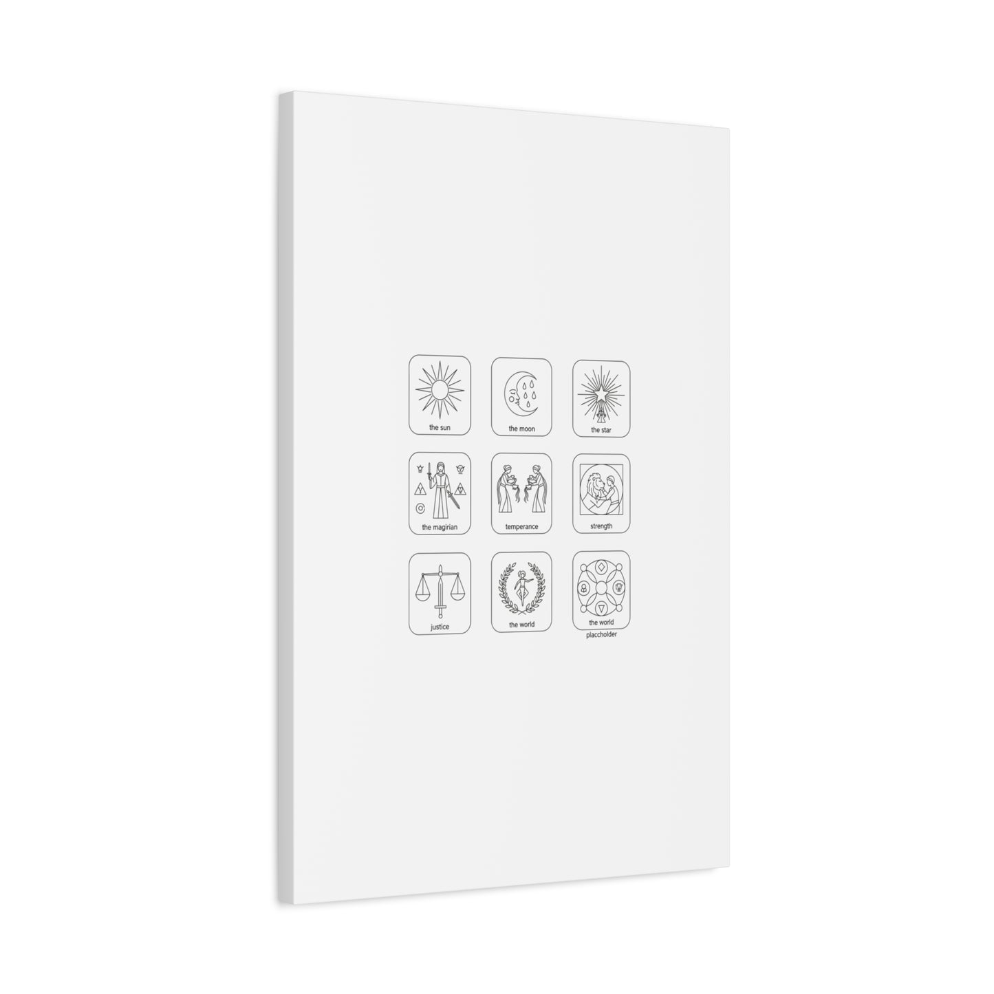 Minimal Tarot Icon Grid Canvas | Monochrome Icon Set, System Design