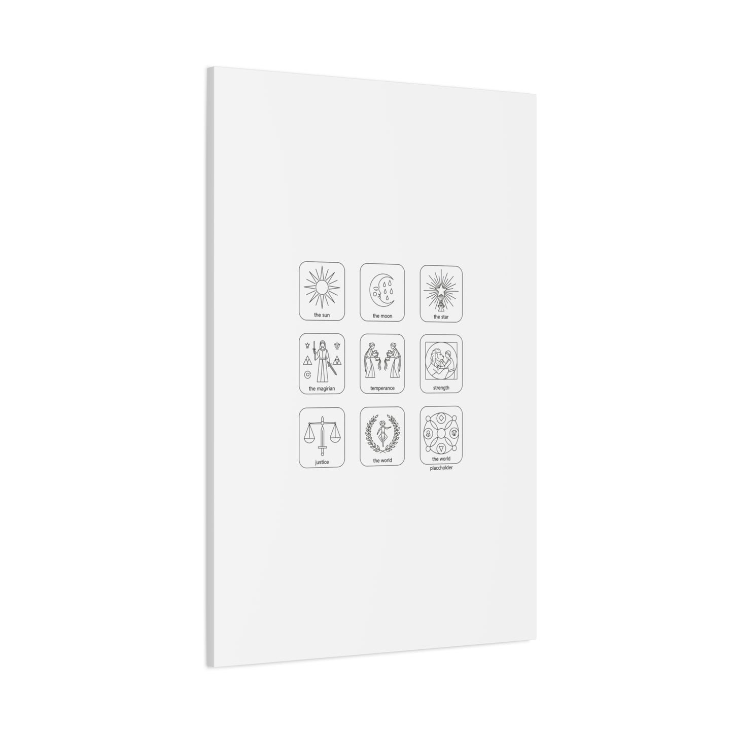 Minimal Tarot Icon Grid Canvas | Monochrome Icon Set, System Design