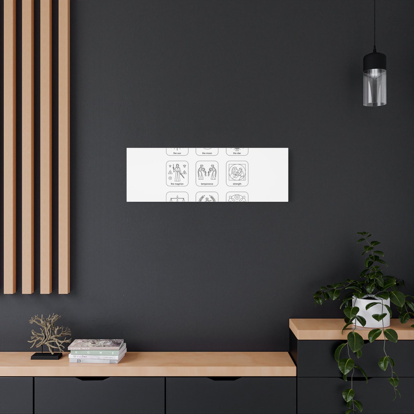Minimal Tarot Icon Grid Canvas | Monochrome Icon Set, System Design