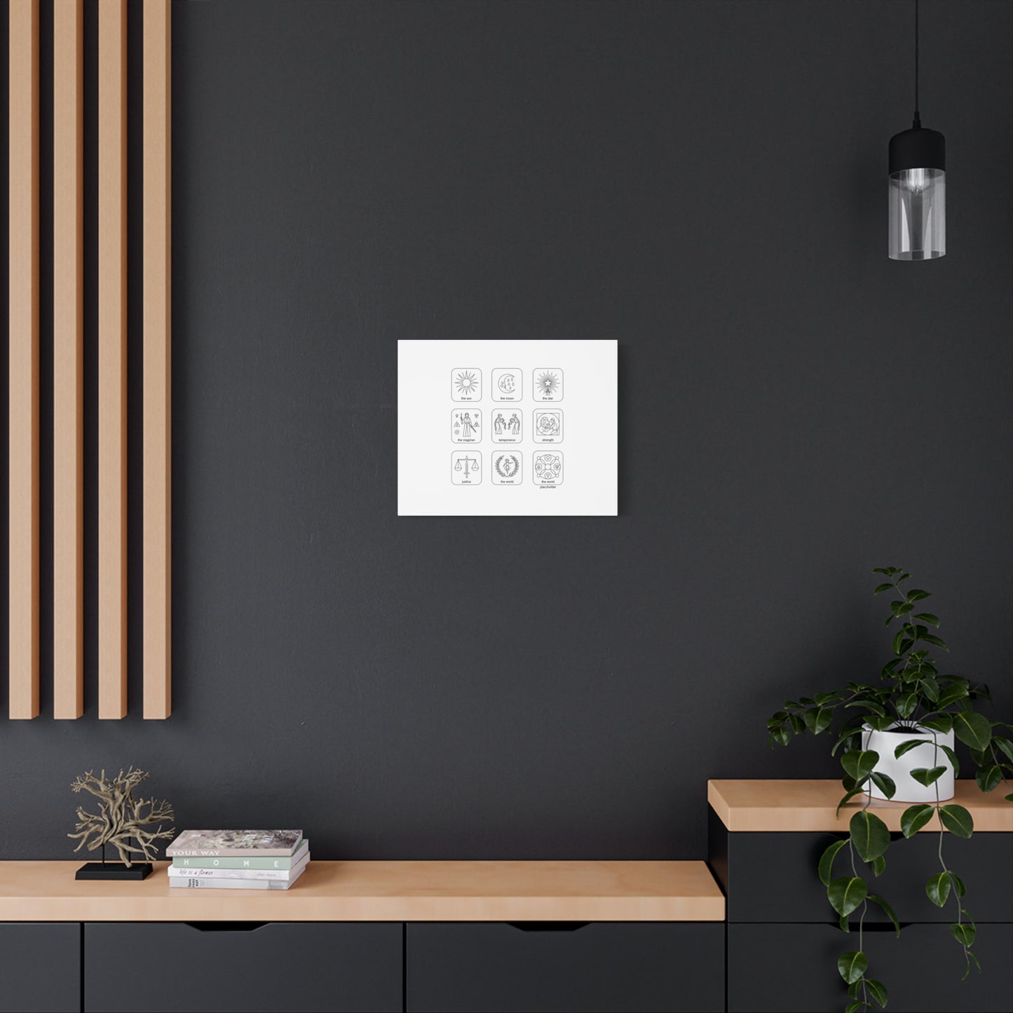 Minimal Tarot Icon Grid Canvas | Monochrome Icon Set, System Design