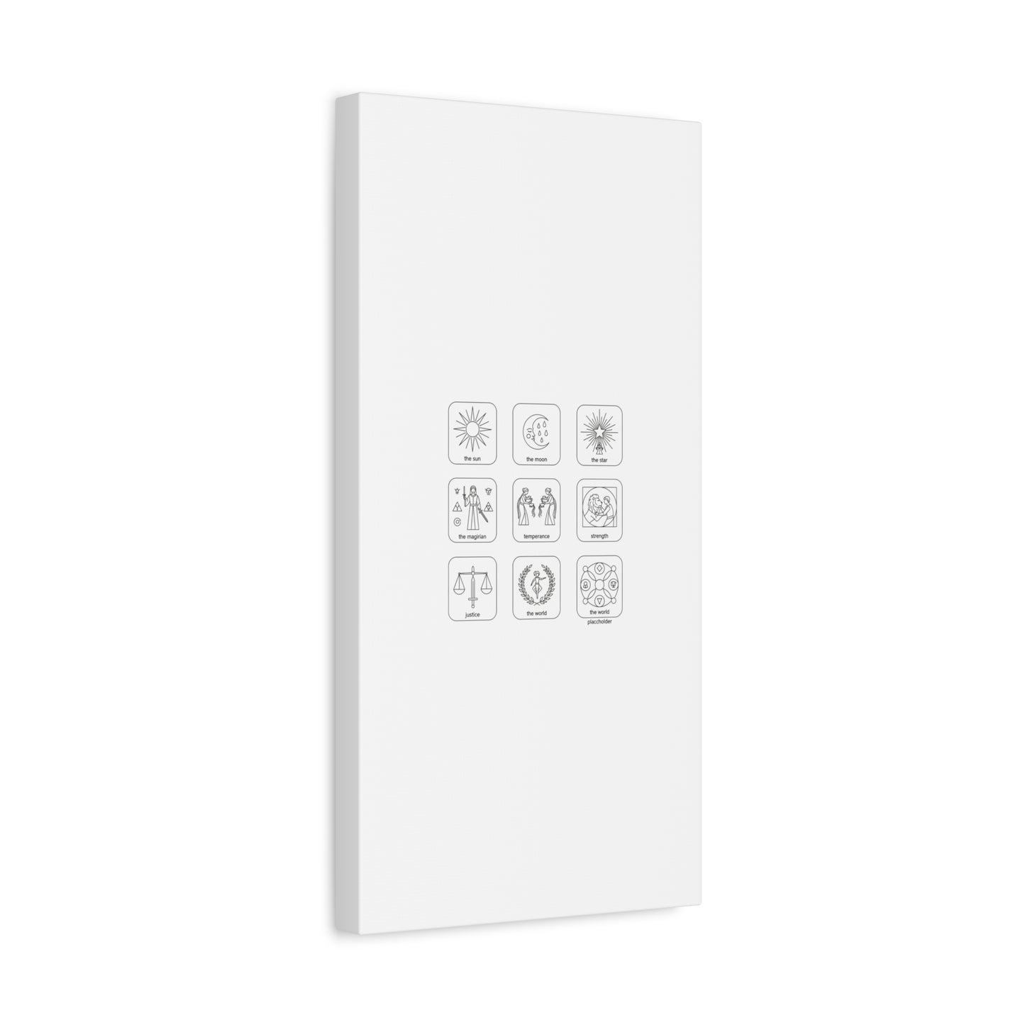 Minimal Tarot Icon Grid Canvas | Monochrome Icon Set, System Design