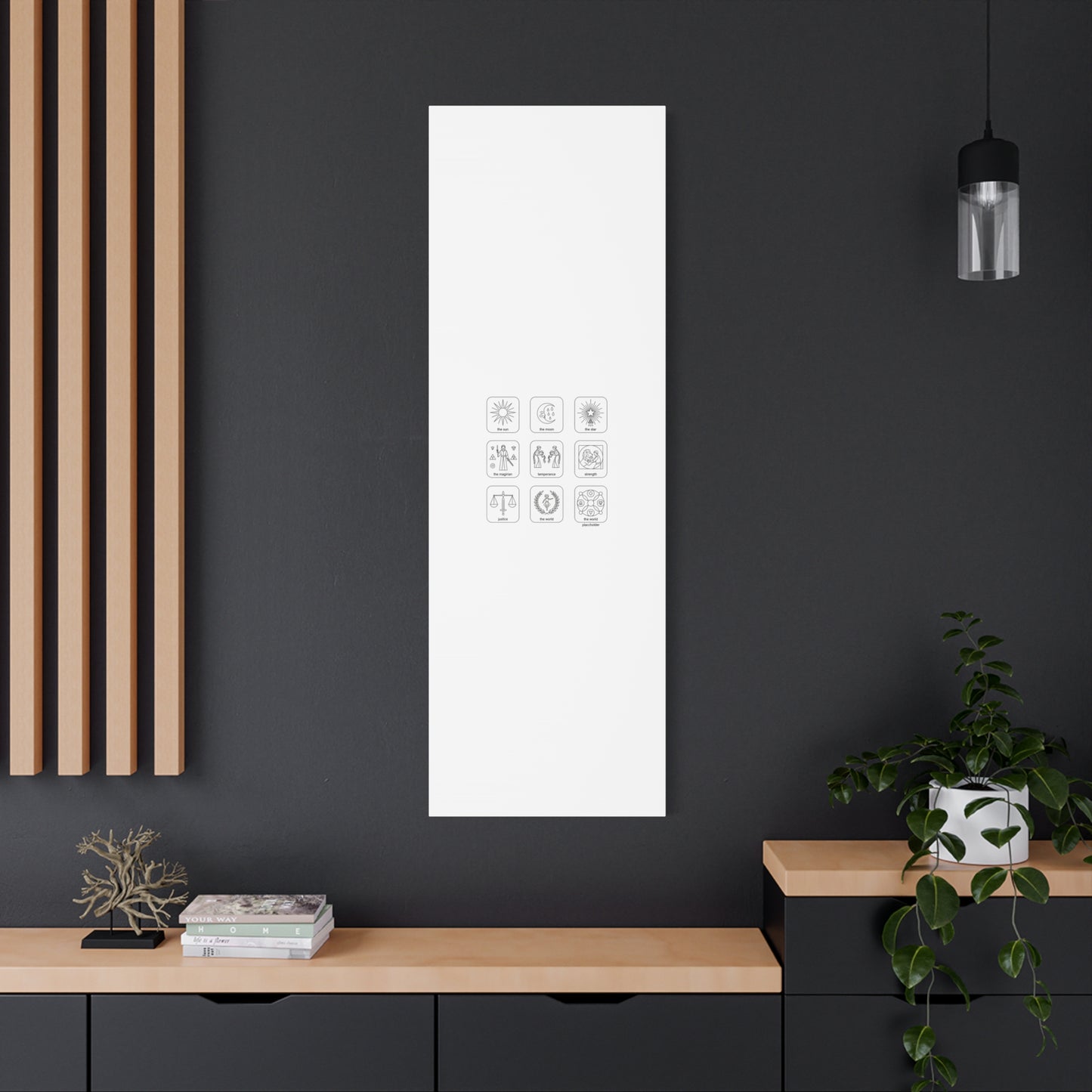 Minimal Tarot Icon Grid Canvas | Monochrome Icon Set, System Design