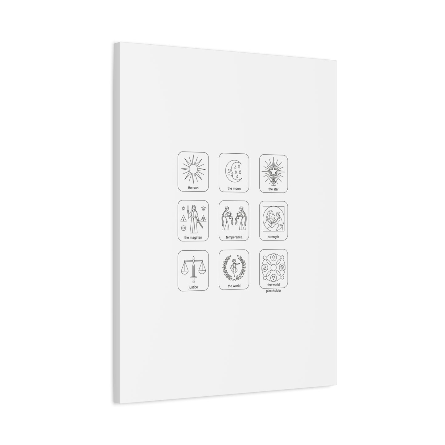 Minimal Tarot Icon Grid Canvas | Monochrome Icon Set, System Design