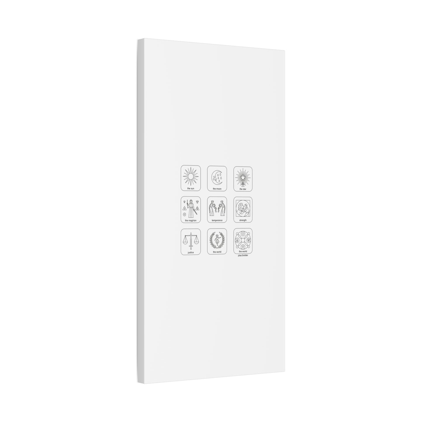 Minimal Tarot Icon Grid Canvas | Monochrome Icon Set, System Design
