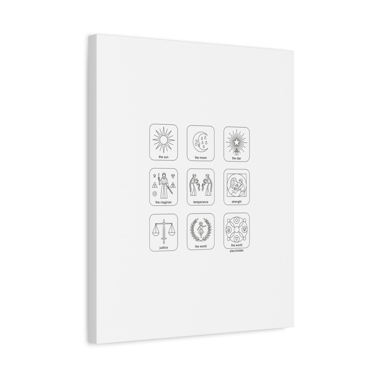 Minimal Tarot Icon Grid Canvas | Monochrome Icon Set, System Design