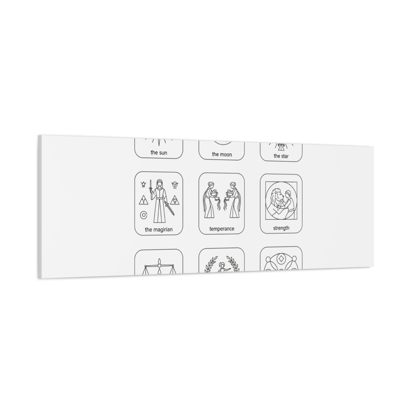 Minimal Tarot Icon Grid Canvas | Monochrome Icon Set, System Design