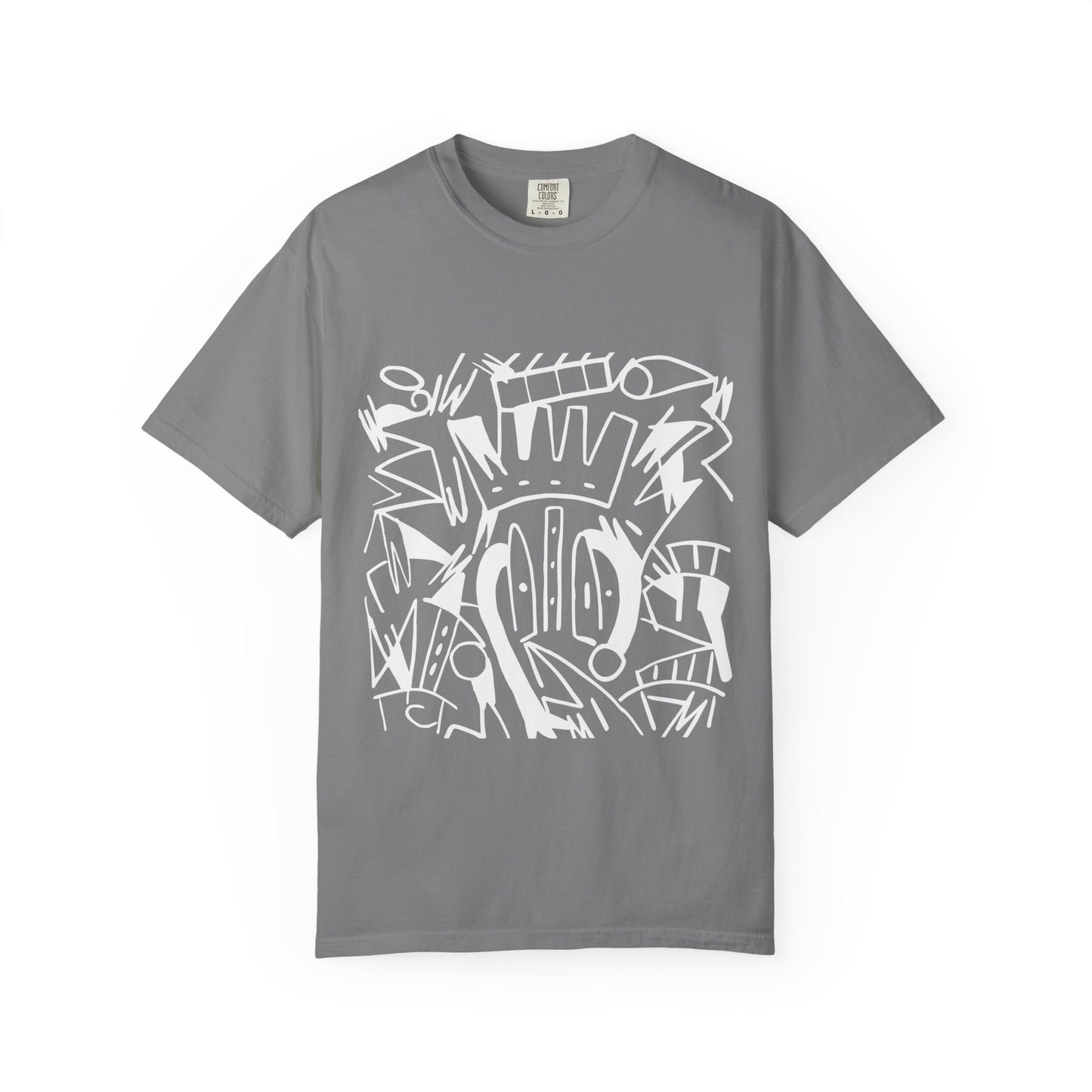 Chic Unisex Garment-Dyed T-Shirt with Abstract Art | Casual Wear, Street Style, Trendy Outfit, Summer Fashion, Gift Idea