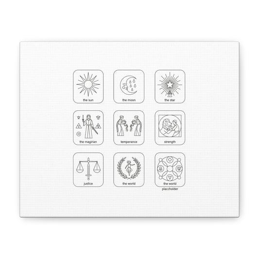 Minimal Tarot Icon Grid Canvas | Monochrome Icon Set, System Design