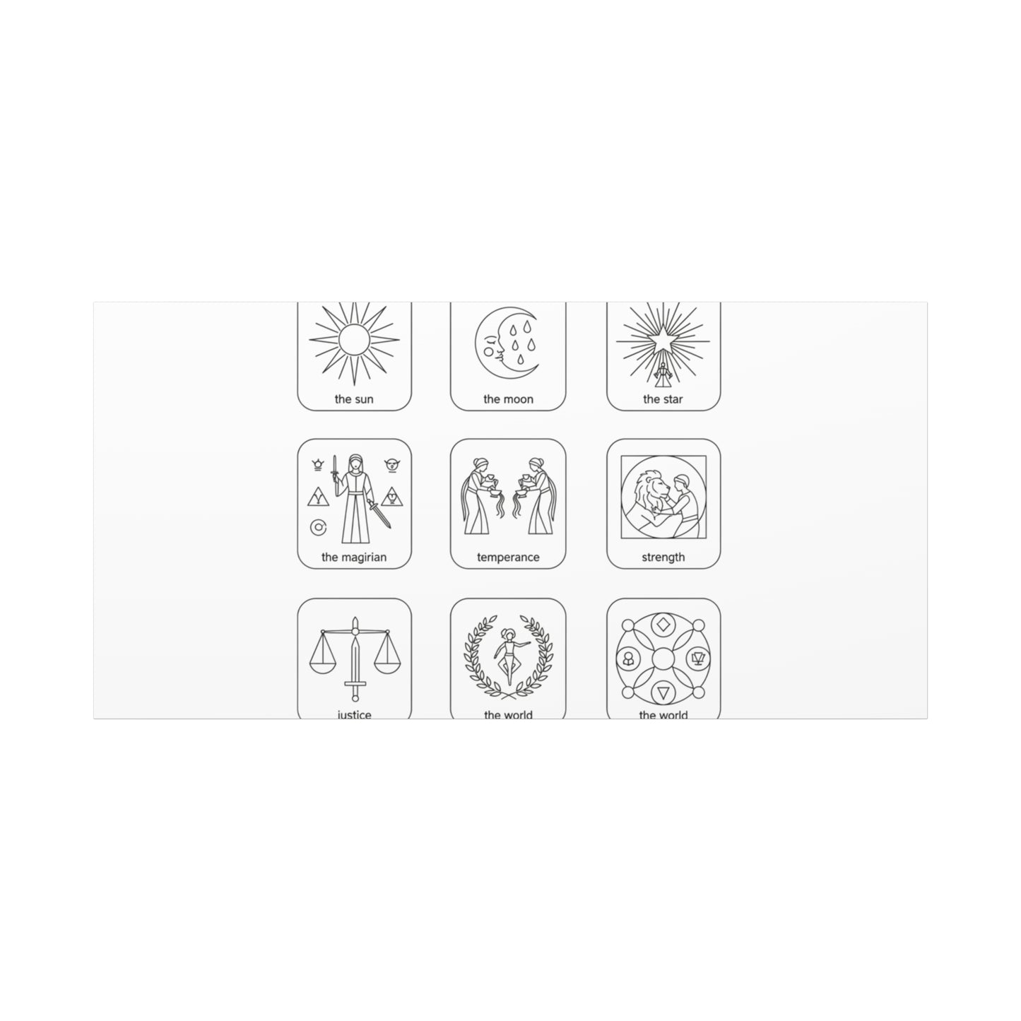 Minimal Tarot Icon Grid Canvas | Monochrome Icon Set, System Design