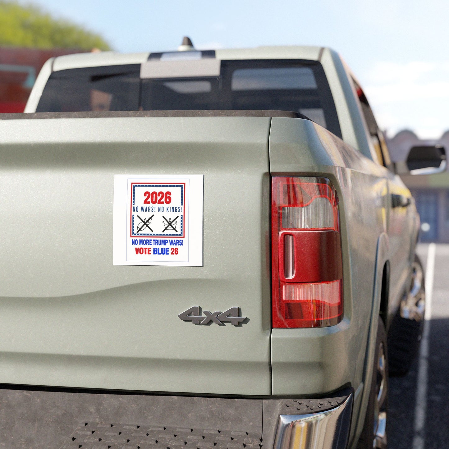2026 Vote Blue Car Magnet - No More Trump Wars, No Kings Rally Magnetic Bumper Sticker