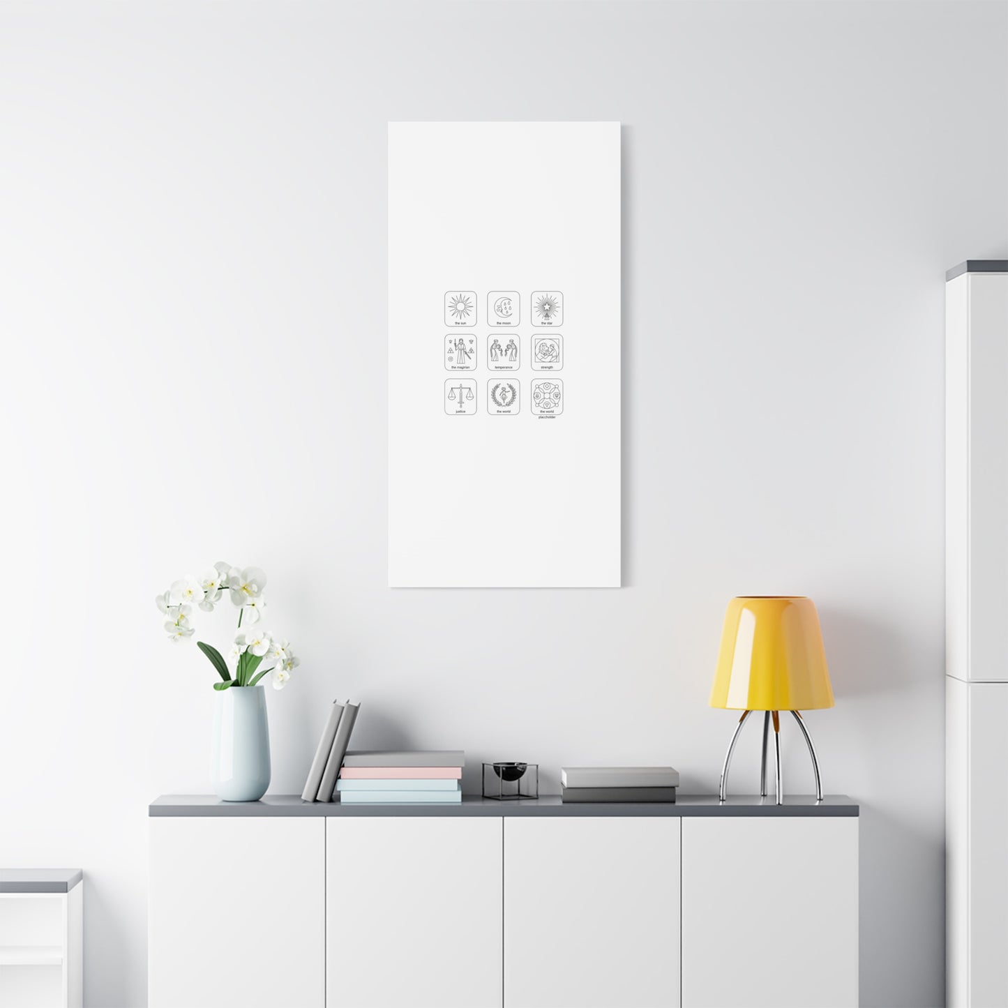 Minimal Tarot Icon Grid Canvas | Monochrome Icon Set, System Design