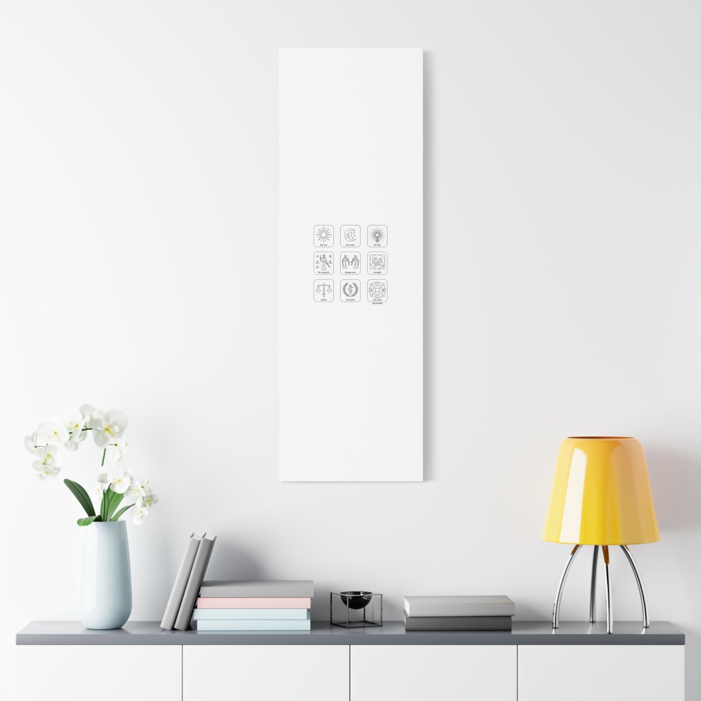 Minimal Tarot Icon Grid Canvas | Monochrome Icon Set, System Design