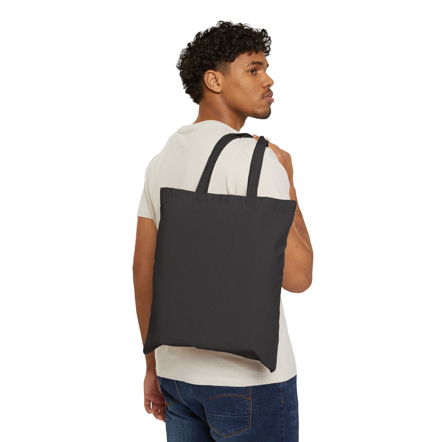 Monochrome Icon Grid Tote | Minimal System Icons, Black & White Symbol Pack