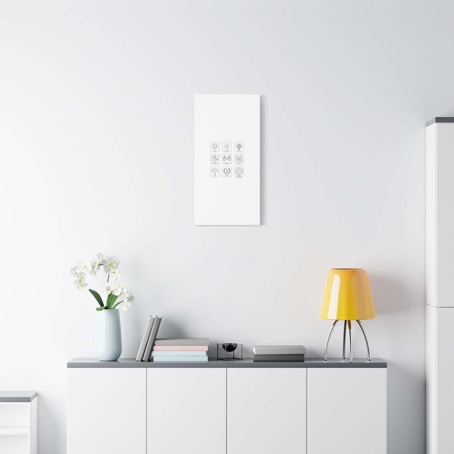 Minimal Tarot Icon Grid Canvas | Monochrome Icon Set, System Design