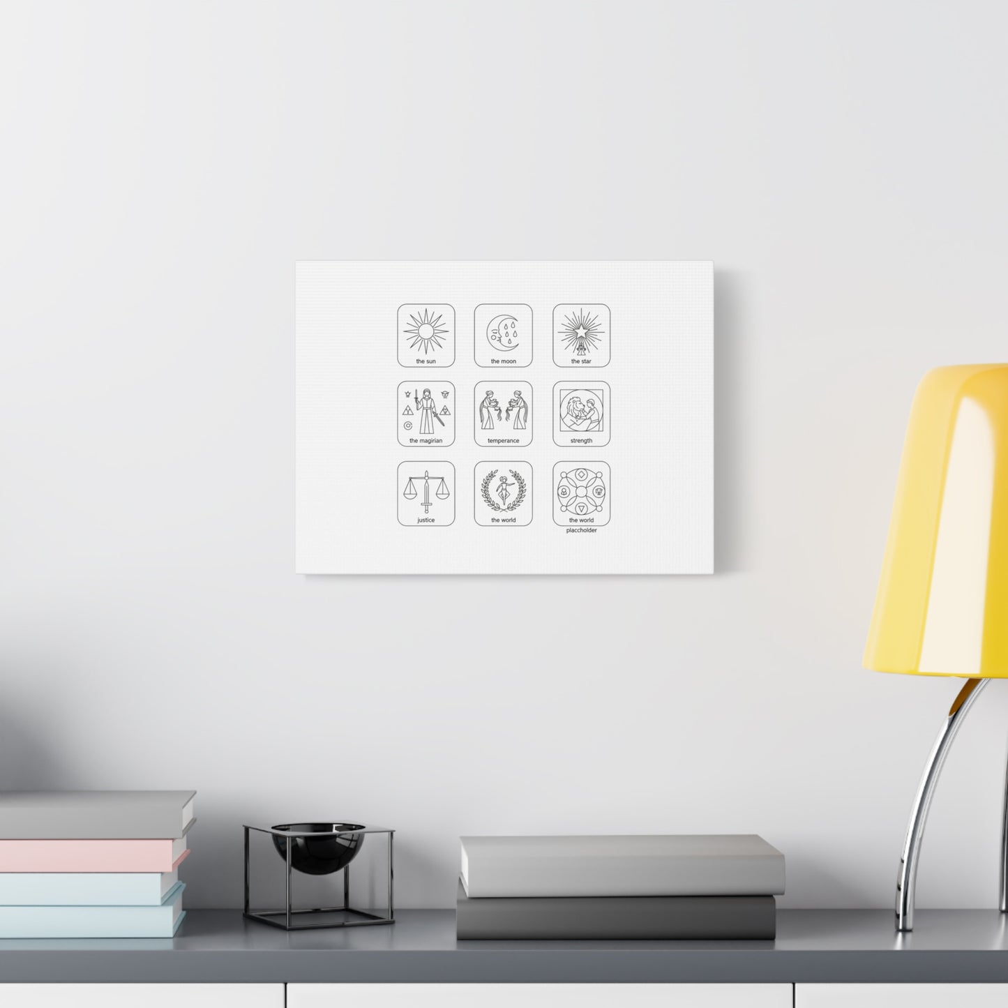 Minimal Tarot Icon Grid Canvas | Monochrome Icon Set, System Design