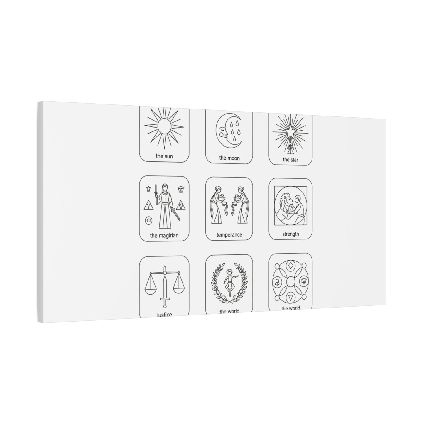 Minimal Tarot Icon Grid Canvas | Monochrome Icon Set, System Design