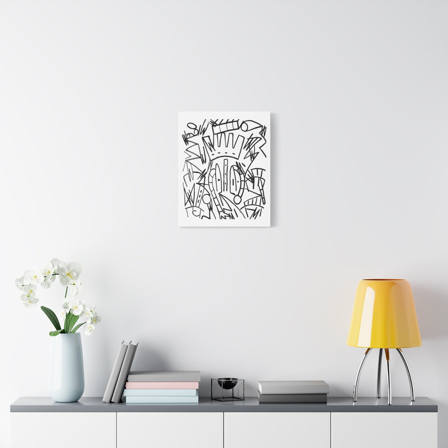Abstract Art Canvas Wall Decor, Black and White Stretched Art, Modern Home Decor, Minimalist Wall Art, Unique Gift for Art Lovers