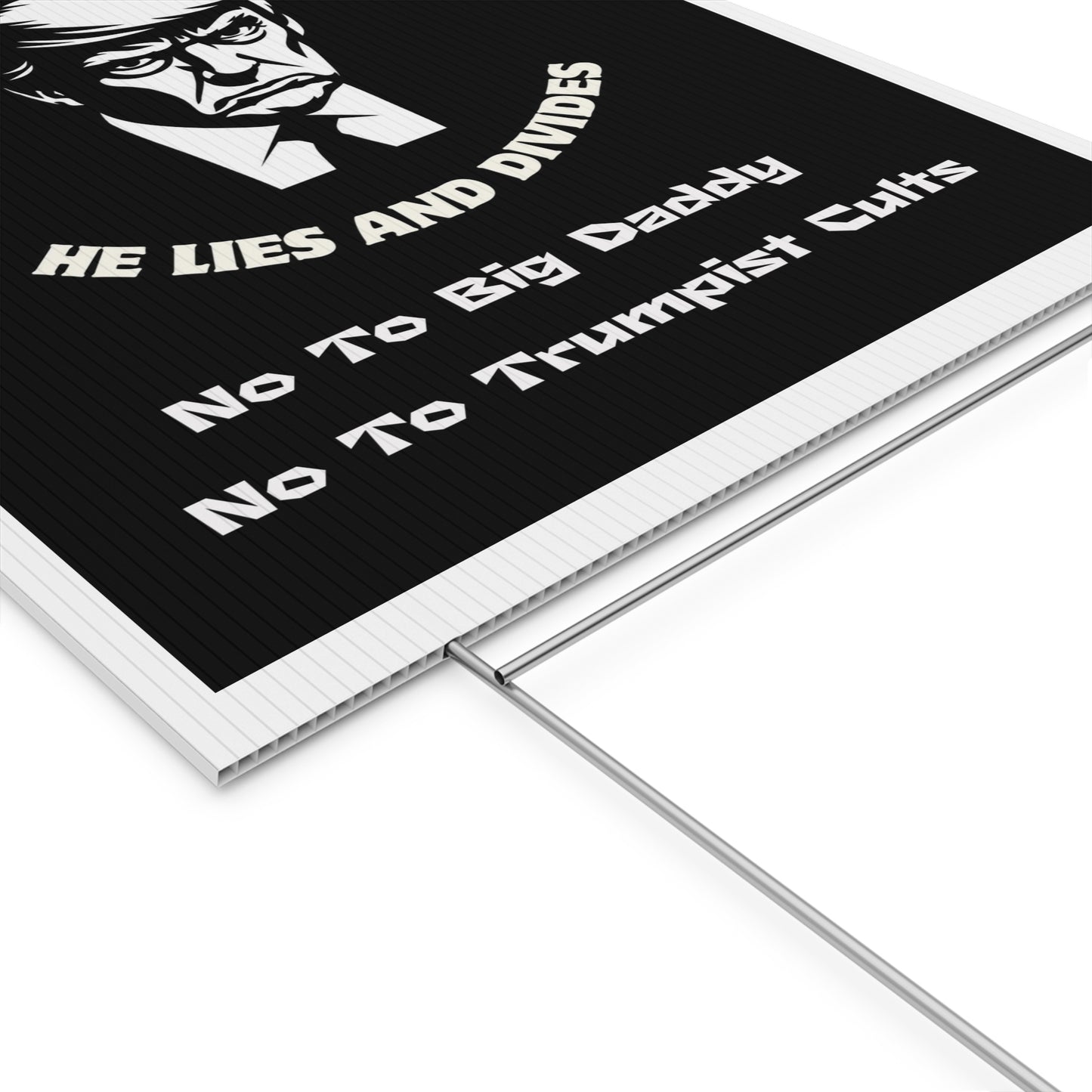 Anti-Trump Political Yard Sign - 'Wake Up America' No Kings Rally Sign