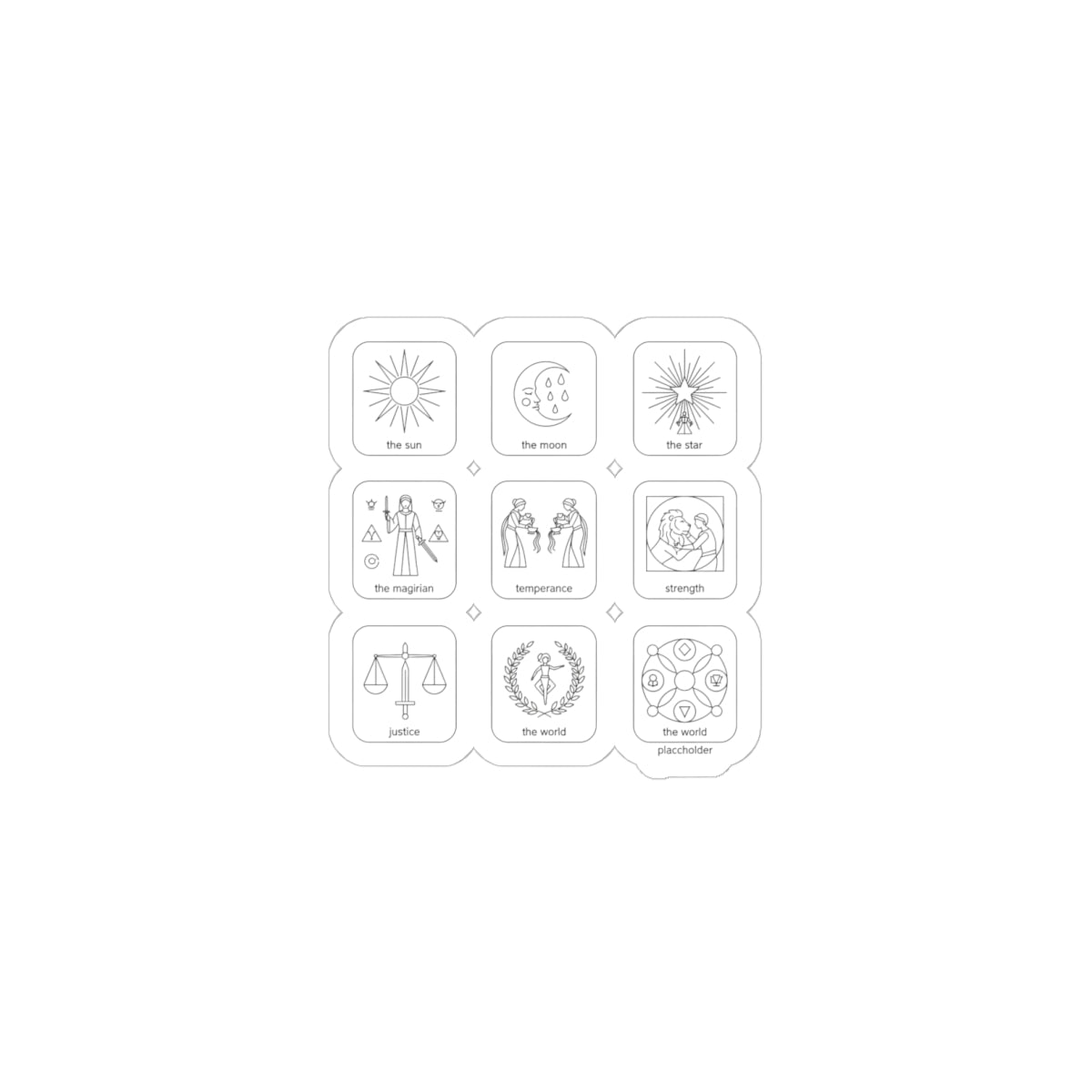 Monochrome Icon Sticker Set | Minimal Black & White Kiss-Cut Stickers