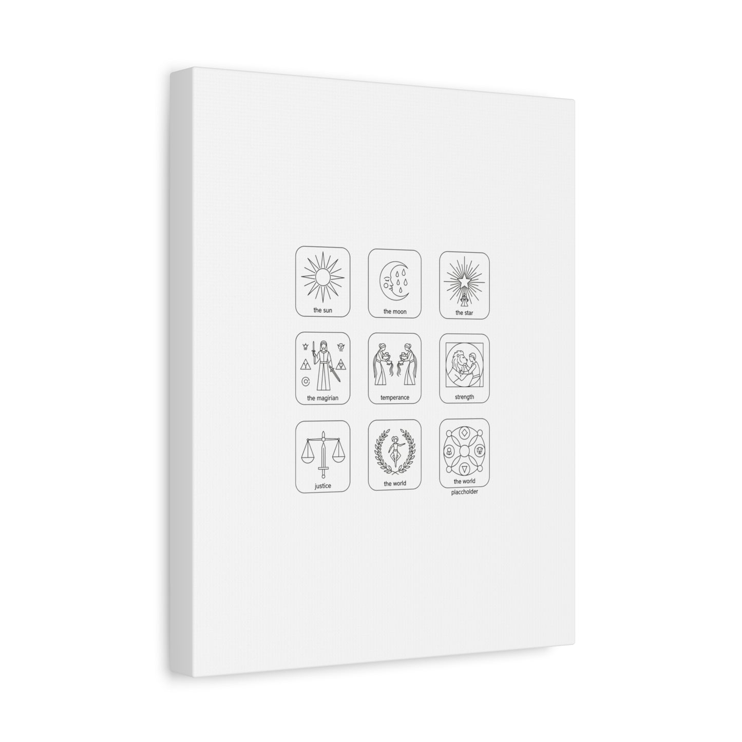 Minimal Tarot Icon Grid Canvas | Monochrome Icon Set, System Design