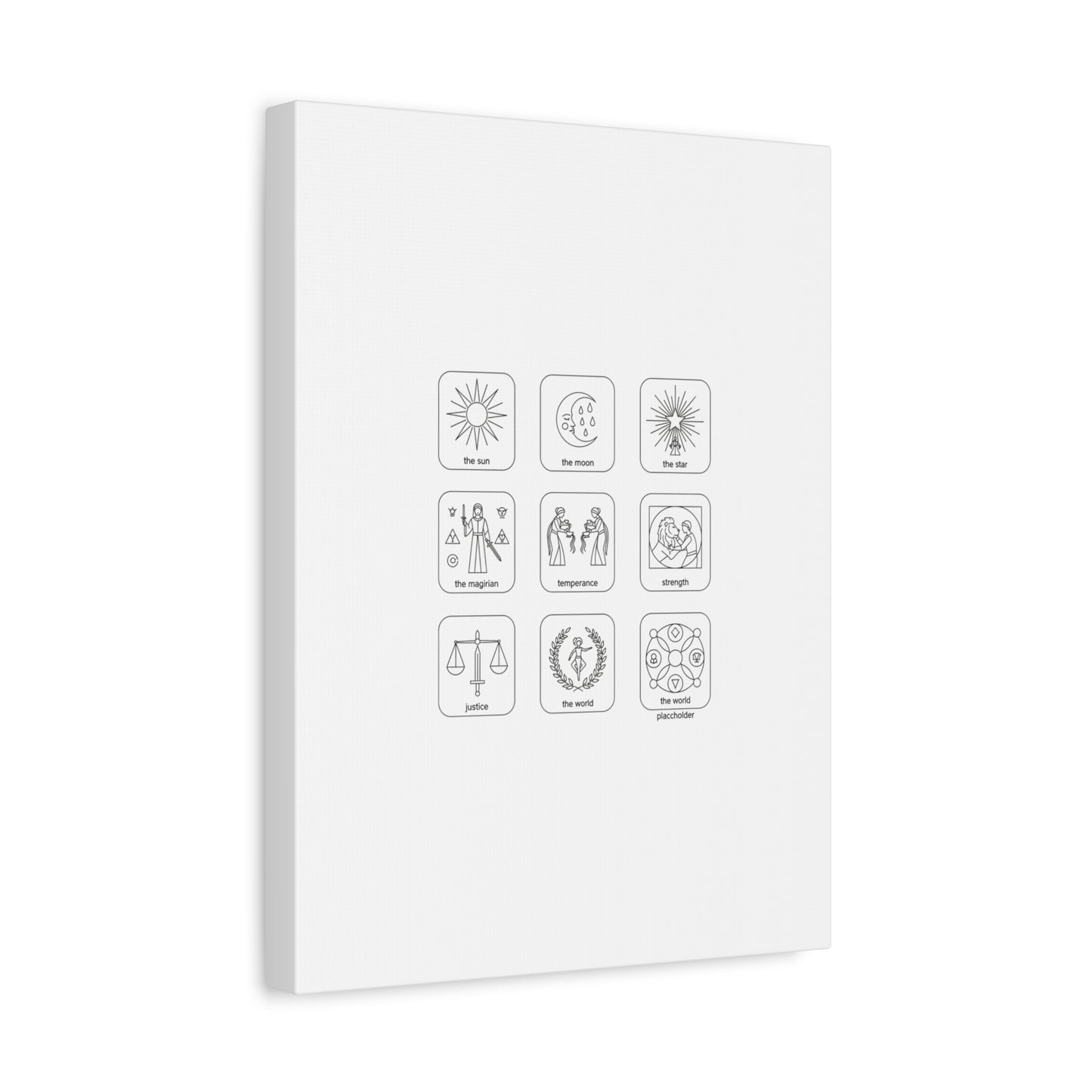 Minimal Tarot Icon Grid Canvas | Monochrome Icon Set, System Design