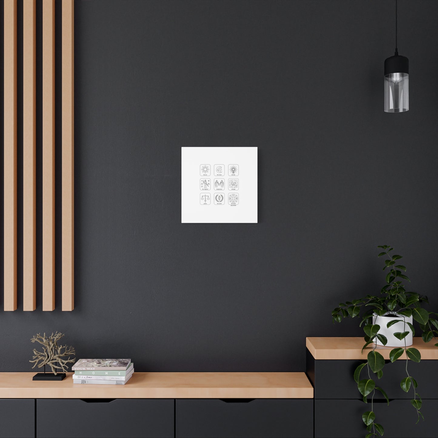 Minimal Tarot Icon Grid Canvas | Monochrome Icon Set, System Design