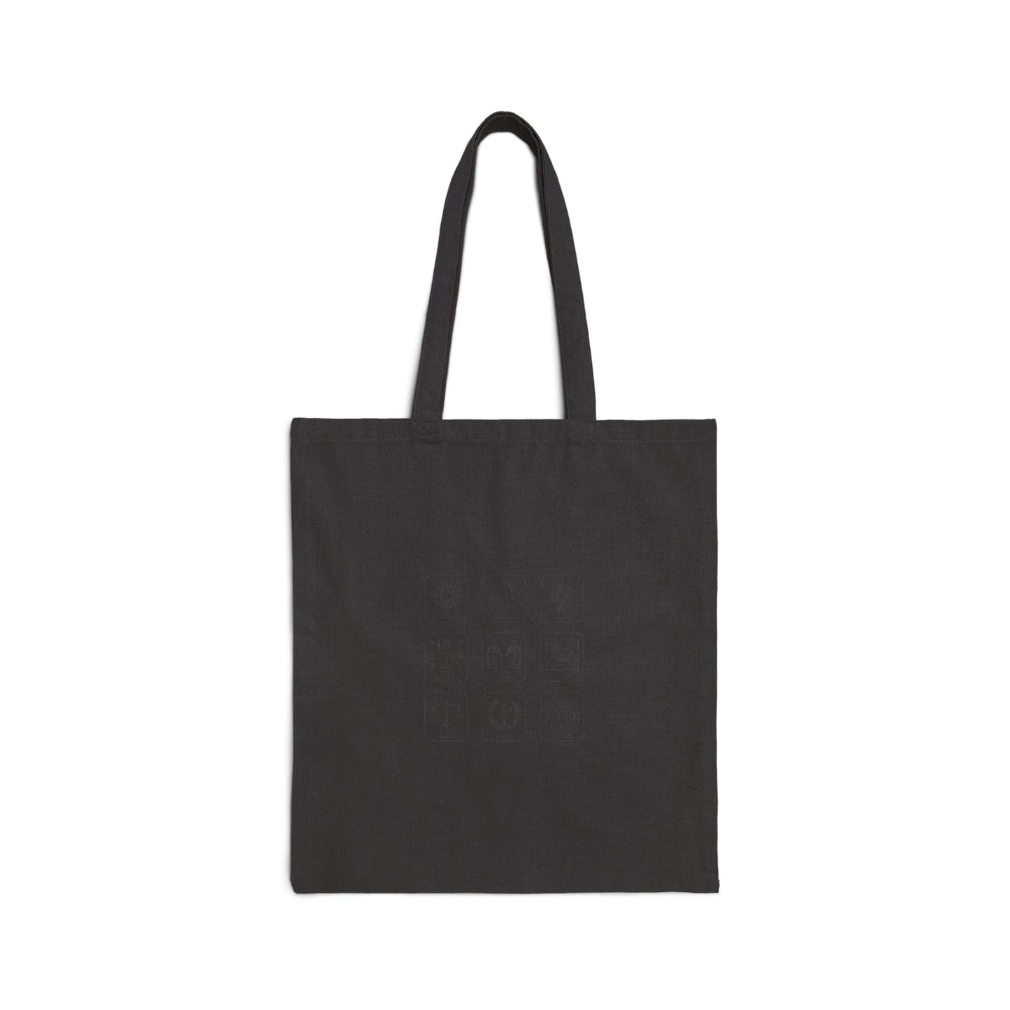 Monochrome Icon Grid Tote | Minimal System Icons, Black & White Symbol Pack