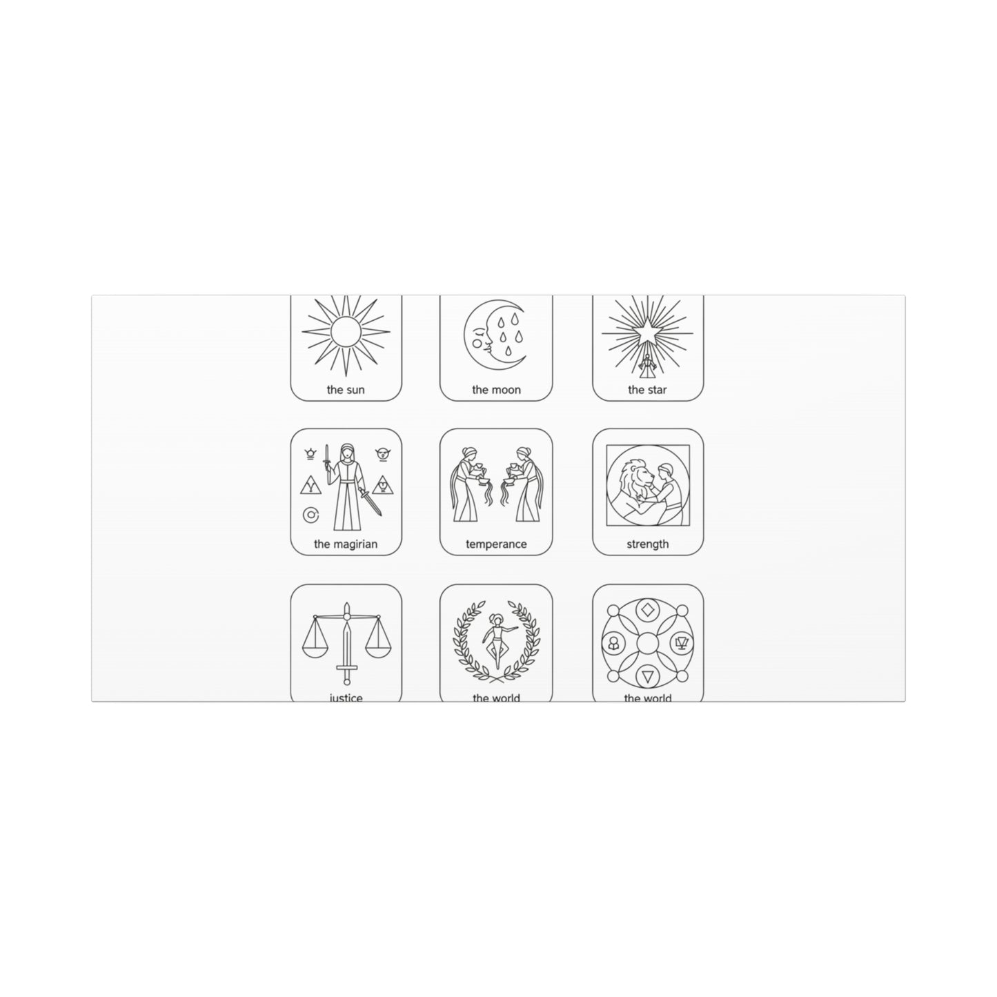 Minimal Tarot Icon Grid Canvas | Monochrome Icon Set, System Design