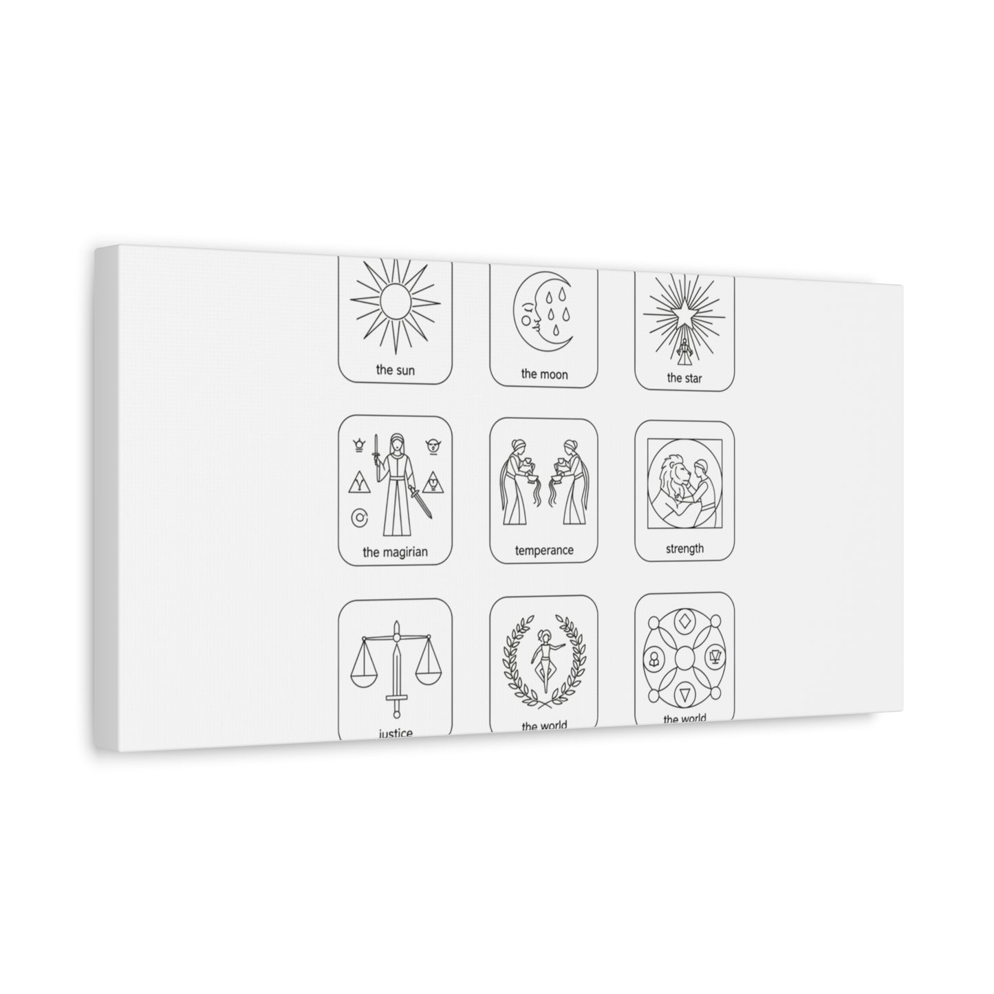 Minimal Tarot Icon Grid Canvas | Monochrome Icon Set, System Design